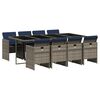 vidaXL 9-delige tuinset met kussens, grijs polyrotan