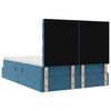 vidaXL Opbergbed met LED met matras Donkerblauw 140 x 190 cm Fluweel