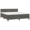 vidaXL Boxspring met matras en LED fluweel donkergrijs 160x200 cm