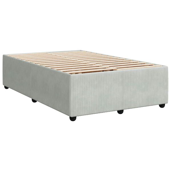 vidaXL Bedframe zonder matras 120x200 cm fluweel lichtgrijs