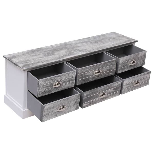 vidaXL Halbankje 115x30x40 cm hout grijs