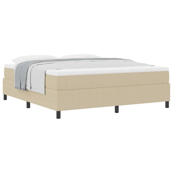 vidaXL Boxspringbed Lichtgrijs en wit. 180 x 200 cm Katoen Stof
