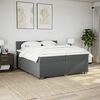 vidaXL Boxspring met matras stof donkergrijs 200x200 cm