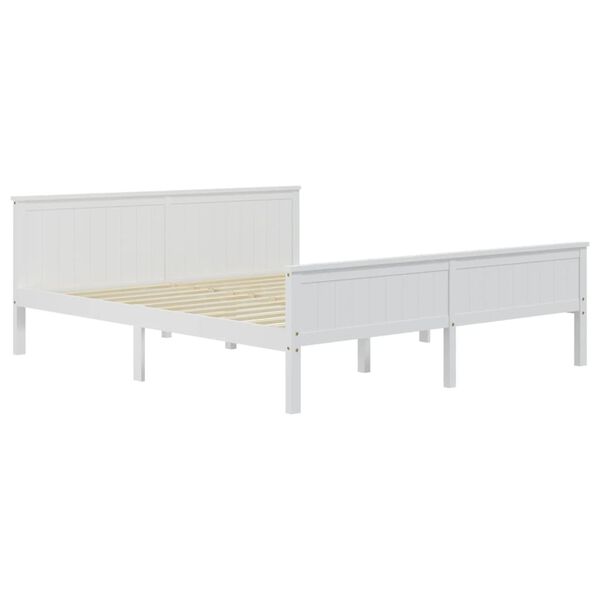 vidaXL Bedframe met 2 lades massief grenenhout wit 180x200 cm