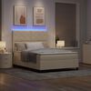 vidaXL Boxspring bed met matras met LED Cr&egrave;me 160 x 200 cm Stof