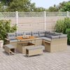 vidaXL Tuinbankenset met kussen 12 pcs Beige poly rattan
