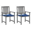 vidaXL Tuinstoelen 2 st met kussens massief acaciahout grijs
