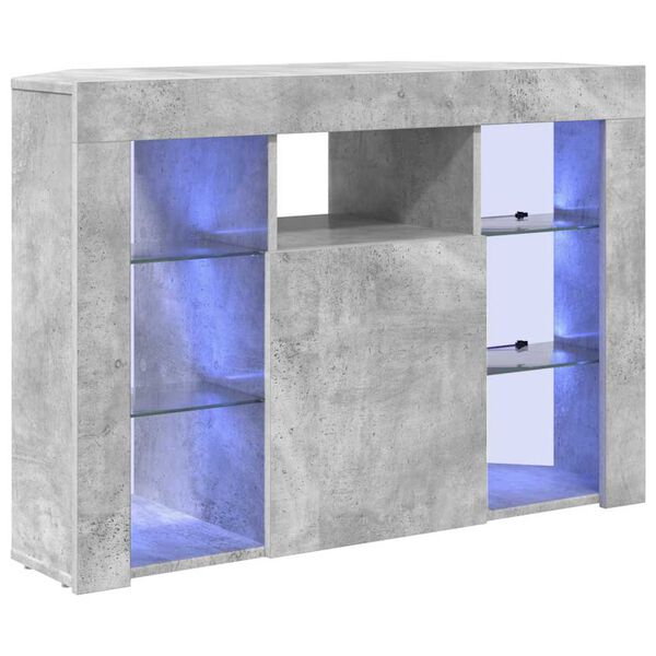 vidaXL Hoek LED TV Kast Beton Grijs 100x40x68cm Bewerkt hout