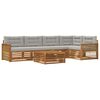 vidaXL Buiten bankenset met kussen 6 pcs Naturel en lichtgrijs