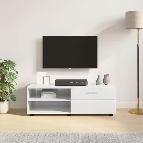 vidaXL Houten Kast Hoogglans wit 100,5 x 39 x 30 cm Bewerkt hout