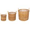vidaXL Plantenmand met opslag GENDT 3 st Natuurlijk Bruin Kubu Rattan
