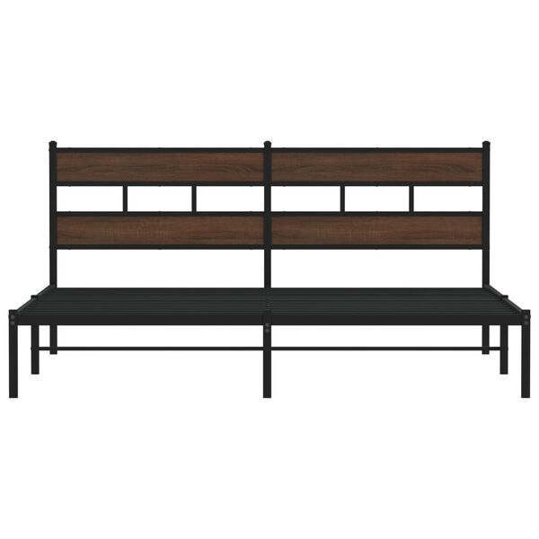 vidaXL Bedframe met hoofdbord zonder matras bruin eiken 190x200 cm