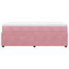 vidaXL Boxspring met matras fluweel roze 90x200 cm