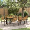 vidaXL Tuin eettafelset 9 pcs Zwart en Bruin poly rattan