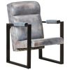 vidaXL Fauteuil 60x75x90 cm echt geitenleer grijs