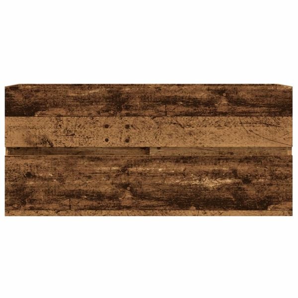 vidaXL Wastafelkast 100x38,5x45 cm bewerkt hout oud houtkleurig