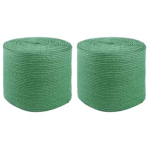 vidaXL Jute Touw 2 pcs Groen 100% Tossa jute