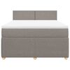 vidaXL Boxspring met matras stof taupe 140x200 cm