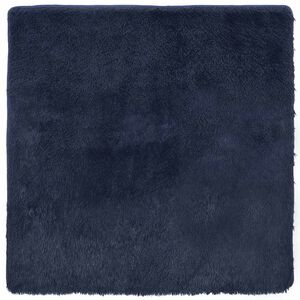 vidaXL Hoogpolig vloerkleed NAVARRA 120x120 cm polyester marineblauw