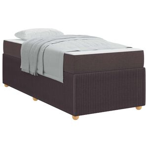vidaXL Bedframe met matras Donkerbruin 90 x 200 cm Stof