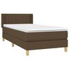 vidaXL Boxspring met matras stof donkerbruin 90x190 cm