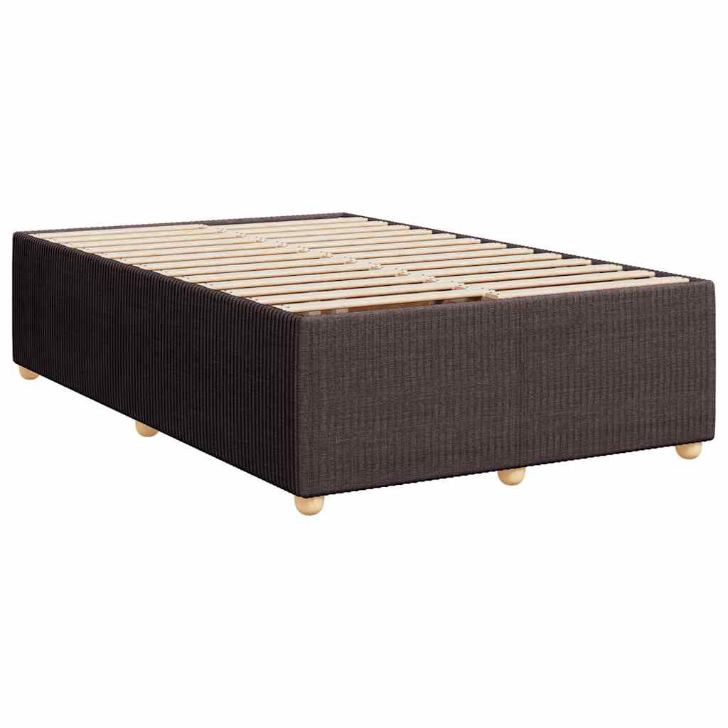 vidaXL Boxspring met matras stof donkerbruin 120x190 cm