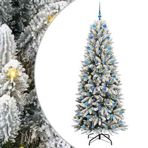 vidaXL Kunstkerstboom Wit 210 cm PVC en Plastic en Staal en PE