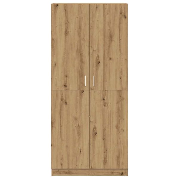 vidaXL Kledingkast 90x52x200 cm bewerkt hout artisanaal eikenkleur