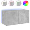 vidaXL Tv-wandmeubel met LED-verlichting 80x35x41 cm betongrijs