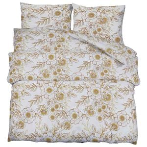 vidaXL Dekbedovertrekset 240x220 cm katoen wit en bruin