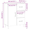 vidaXL Dressoir 69,5x34x90 cm bewerkt hout grijs sonoma eikenkleurig