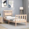 vidaXL Bedframe met hoofdbord massief hout