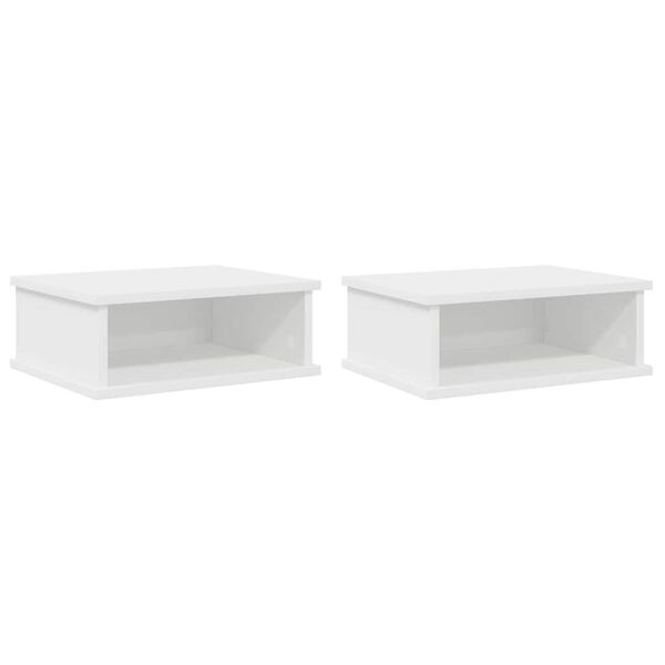 vidaXL Nachtkastje 2 pcs Wit 40 x 31 x 15 cm Bewerkt hout