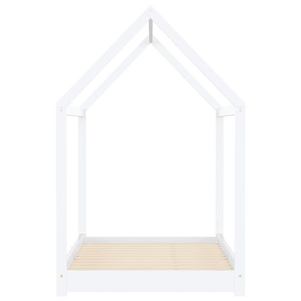 vidaXL Kinderbedframe massief grenenhout wit 90x200 cm