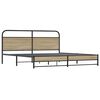 vidaXL Bedframe zonder matras metaal gerookt eikenkleurig 183x213 cm