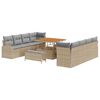 vidaXL Tuinbankenset met kussen 11 pcs Beige poly rattan