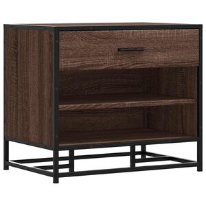 vidaXL Schoenenbank 60x40x53,5 cm bewerkt hout en metaal bruin eiken