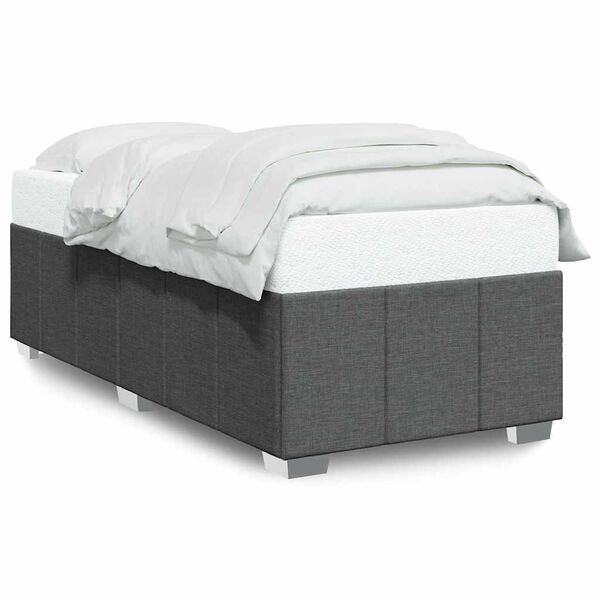 vidaXL Bedframe zonder matras 100x200 cm stof donkergrijs