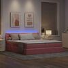 vidaXL Bed met LED-striplichten met opslag Roze 180 x 200 cm Fluweel