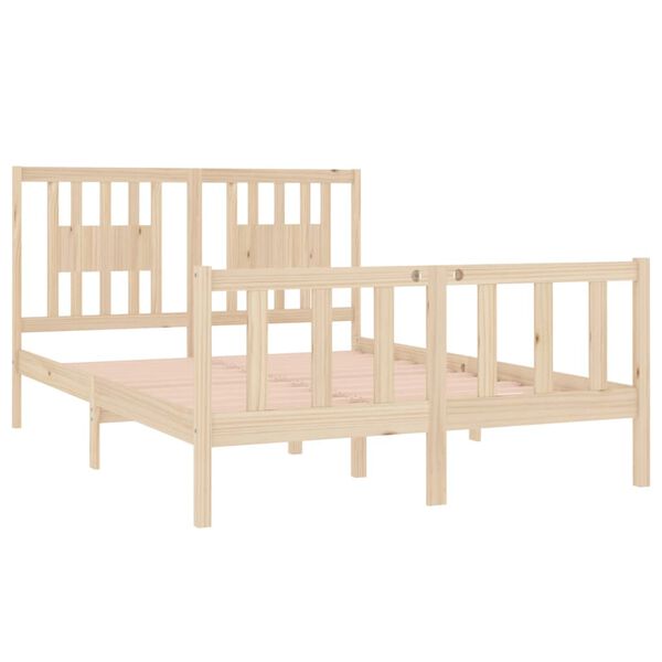 vidaXL Bedframe massief hout 135x190 cm