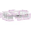 vidaXL Buiten bankenset met kussen 10 pcs Natuurlijk en Lichtgrijs