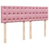 vidaXL Boxspring met matras fluweel roze 140x190 cm