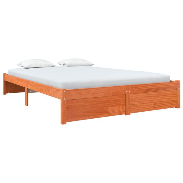 vidaXL Bedframe Wasbruin 140 x 200 cm Massief Vurenhout