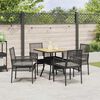 vidaXL Tuin eettafelset 5 pcs Zwart poly rattan