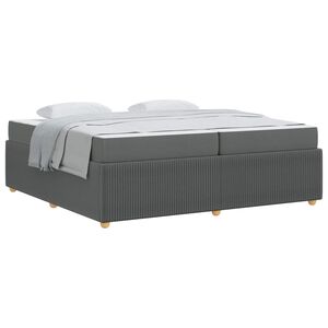 vidaXL Bedframe met matras Donkergrijs 200 x 200 cm Stof