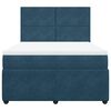 vidaXL Boxspring met matras fluweel blauw 140x200 cm