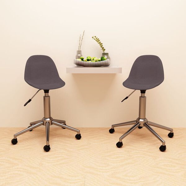 vidaXL Eetkamerstoelen draaibaar 2 st stof taupe