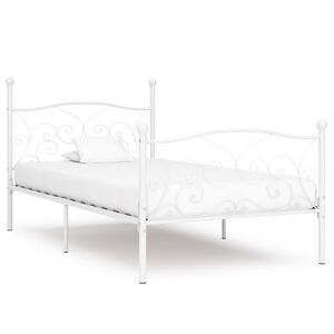 vidaXL Bedframe met lattenbodem metaal wit 90x200 cm