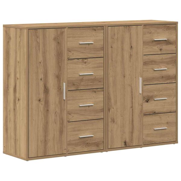 vidaXL Dressoir 2 pcs Artisan Eiken 60 x 31 x 84 cm Bewerkt hout