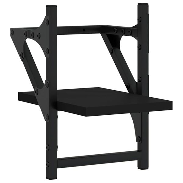 vidaXL Wandschappen met stangen 2 st 20x25x30 cm zwart